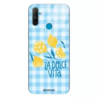Etui Black Case Glass Dolce Vita do REALME C3 Cytryny Kwiaty Owoce Lato Natura ST_DOC125