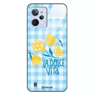 Etui Black Case Glass Dolce Vita do REALME C31 Cytryny Kwiaty Włochy Lato Wakacje ST_DOC128