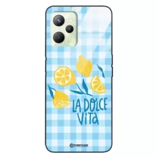 Etui Black Case Glass Dolce Vita do REALME C35 Cytryny Owoce Lato Wakacje Cytrusy ST_DOC104