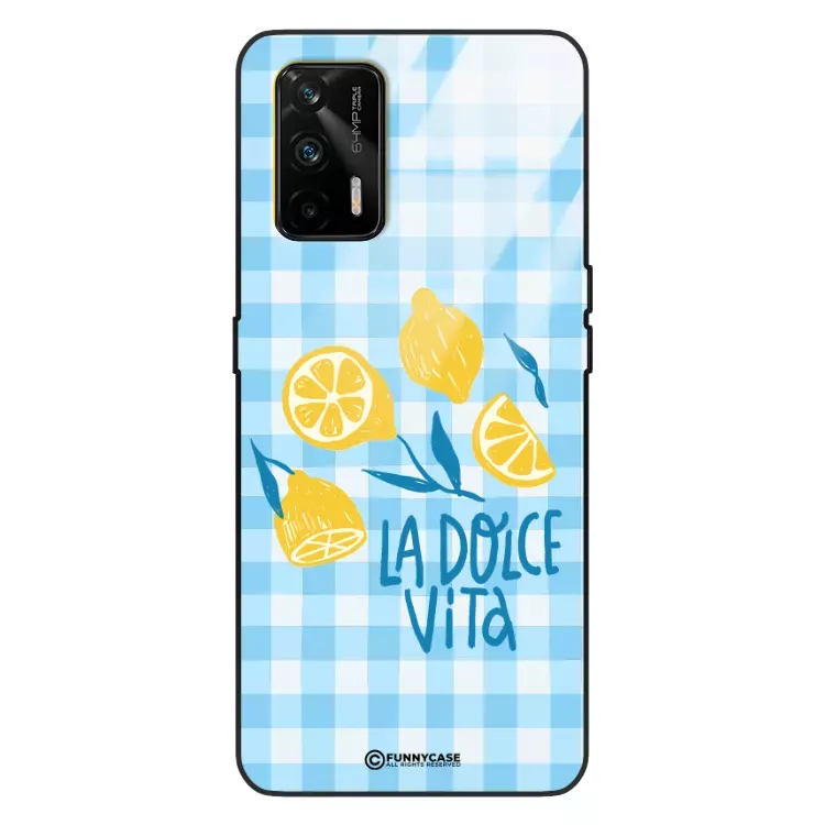 Etui Black Case Glass Dolce Vita do REALME GT Włochy Italia Cytryny Kafelki Wakacje ST_DOC132