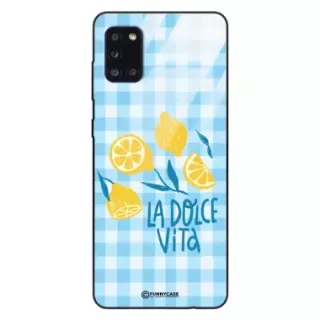 Etui Black Case Glass Dolce Vita do SAMSUNG A31 Cytryna Lato Wakacje Summer Słońce ST_DOC139