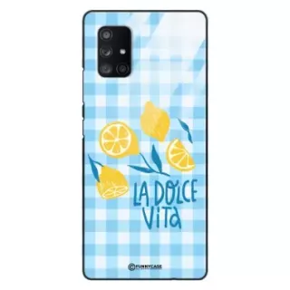 Etui Black Case Glass Dolce Vita do SAMSUNG A71 5G Włochy Italia Cytryny Kafelki Wakacje ST_DOC132