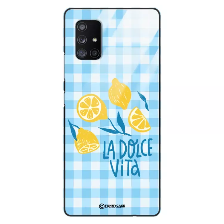 Etui Black Case Glass Dolce Vita do SAMSUNG A71 5G Włochy Italia Cytryny Kafelki Wakacje ST_DOC132