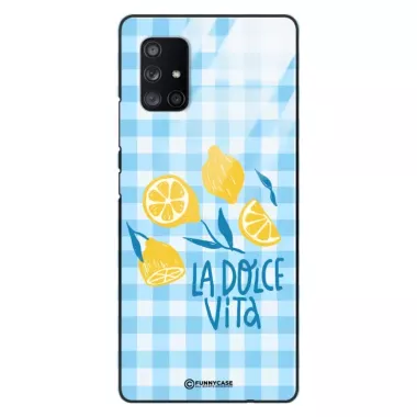 Etui Black Case Glass Dolce Vita do SAMSUNG A71 5G Włochy Italia Cytryny Kafelki Wakacje ST_DOC132