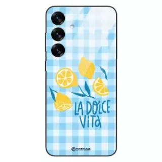 Etui Black Case Glass Dolce Vita do SAMSUNG S25 Cytryna Lato Wakacje Summer Słońce ST_DOC139