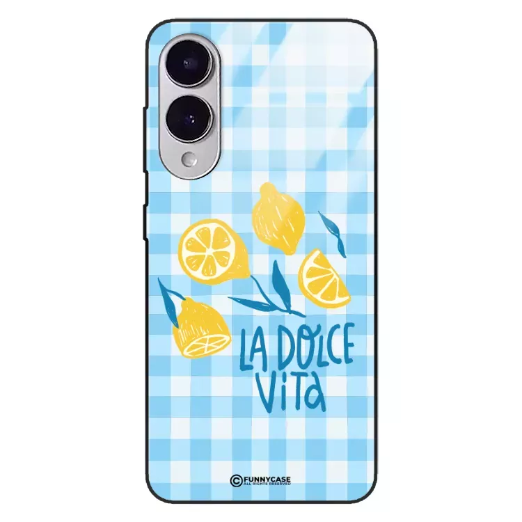 Etui Black Case Glass Dolce Vita do SAMSUNG S25 EDGE Cytryny Lato Owoce Wakacje Słońce ST_DOC145