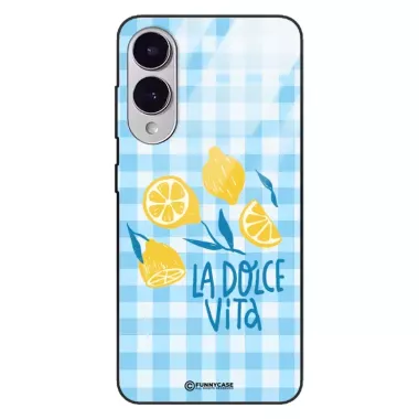 Etui Black Case Glass Dolce Vita do SAMSUNG S25 EDGE Cytryny Lato Owoce Wakacje Słońce ST_DOC145
