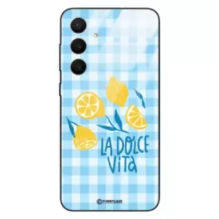 Etui Black Case Glass Dolce Vita do SAMSUNG S25 FE Cytryny Lato Włochy Wakacje Kratka ST_DOC101
