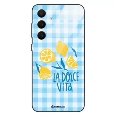 Etui Black Case Glass Dolce Vita do SAMSUNG S25 FE Cytryny Lato Włochy Wakacje Kratka ST_DOC101