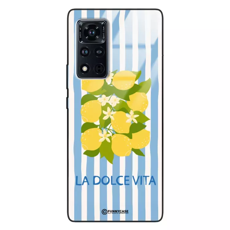 Etui Black Case Glass Dolce Vita do HUAWEI HONOR VIEW V40 5G Cytryny Kwiaty Włochy Lato Wakacje ST_DOC128