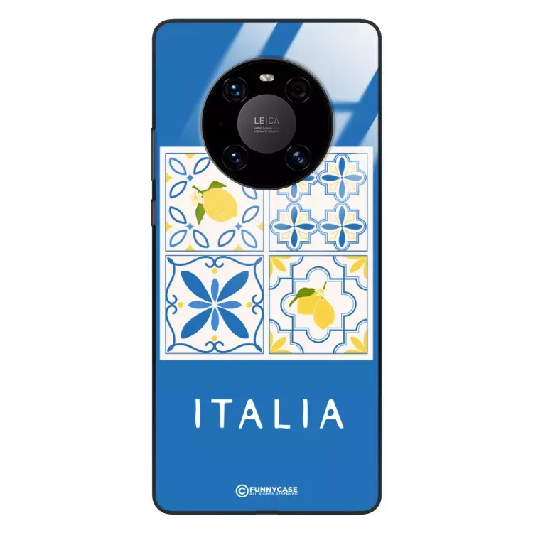 Etui Black Case Glass Dolce Vita do HUAWEI MATE 40 PRO Włochy Italia Cytryny Kafelki Wakacje ST_DOC132