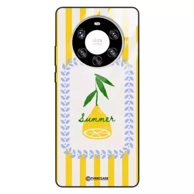 Etui Black Case Glass Dolce Vita do HUAWEI MATE 40 PRO PLUS Cytryna Lato Wakacje Summer Słońce ST_DOC139