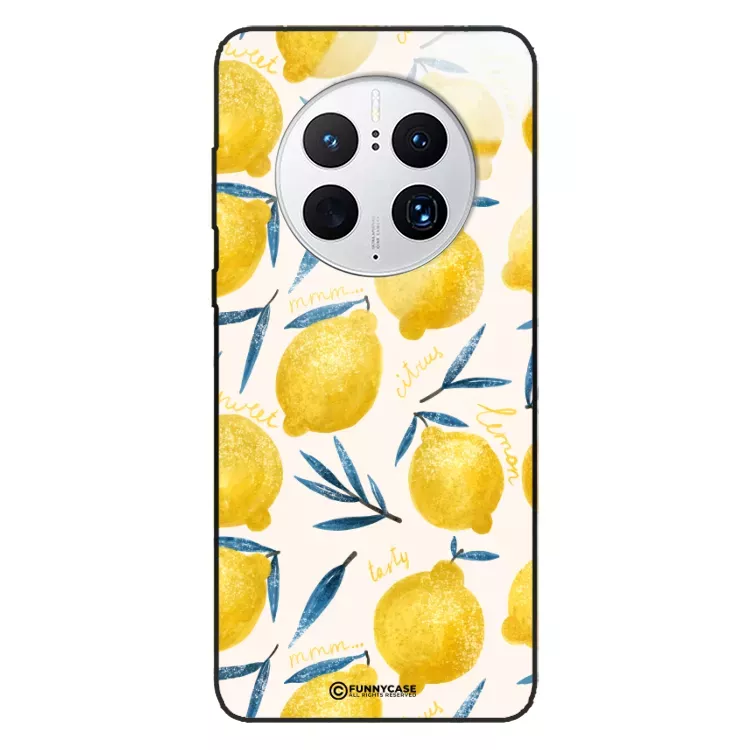 Etui Black Case Glass Dolce Vita do HUAWEI MATE 50 PRO Cytryny Lato Owoce Wakacje Słońce ST_DOC145