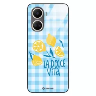 Etui Black Case Glass Dolce Vita do HUAWEI NOVA 10 SE Cytryny Lato Włochy Wakacje Kratka ST_DOC101