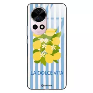 Etui Black Case Glass Dolce Vita do HUAWEI NOVA 12 PRO Cytryny Kwiaty Włochy Lato Wakacje ST_DOC128