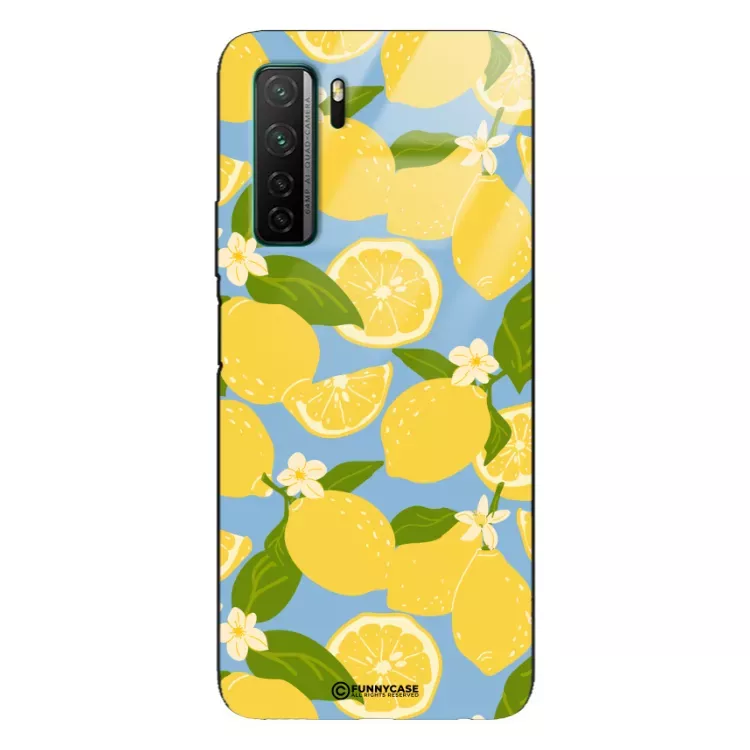Etui Black Case Glass Dolce Vita do HUAWEI NOVA 7SE Cytryny Kwiaty Owoce Lato Natura ST_DOC125