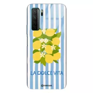 Etui Black Case Glass Dolce Vita do HUAWEI P40 LITE 5G Cytryny Kwiaty Włochy Lato Wakacje ST_DOC128