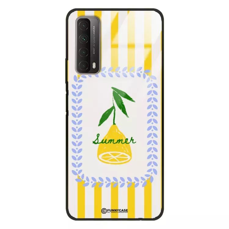 Etui Black Case Glass Dolce Vita do HUAWEI P SMART 2021 Cytryna Lato Wakacje Summer Słońce ST_DOC139