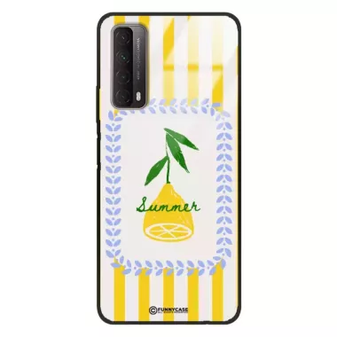 Etui Black Case Glass Dolce Vita do HUAWEI P SMART 2021 Cytryna Lato Wakacje Summer Słońce ST_DOC139