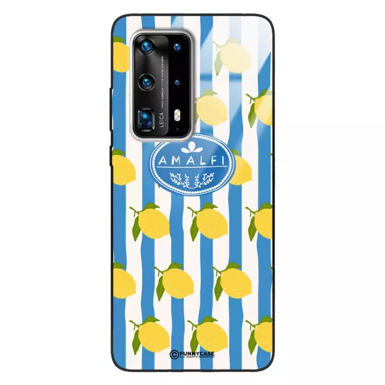 Etui Black Case Glass Dolce Vita do HUAWEI P40 PRO PLUS Amalfi Cytryny Włochy Lato Wakacje ST_DOC131