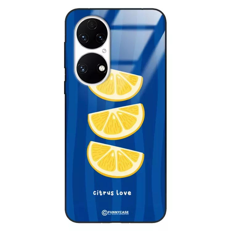 Etui Black Case Glass Dolce Vita do HUAWEI P50 Cytryny Owoce Lato Wakacje Cytrusy ST_DOC104