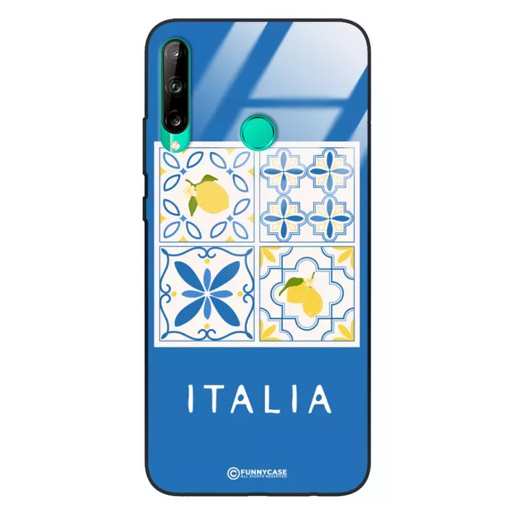 Etui Black Case Glass Dolce Vita do HUAWEI Y7P 2020 Włochy Italia Cytryny Kafelki Wakacje ST_DOC132