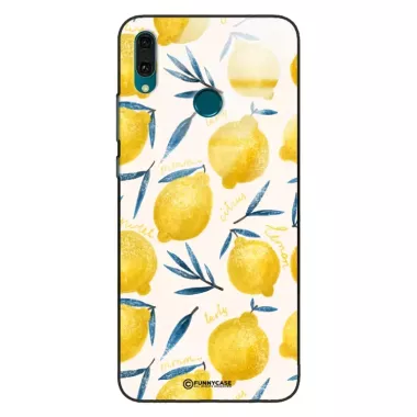 Etui Black Case Glass Dolce Vita do HUAWEI Y9 2019 Cytryny Lato Owoce Wakacje Słońce ST_DOC145
