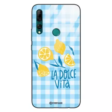 Etui Black Case Glass Dolce Vita do HUAWEI Y9 PRIME 2019 Cytryny Lato Włochy Wakacje Kratka ST_DOC101