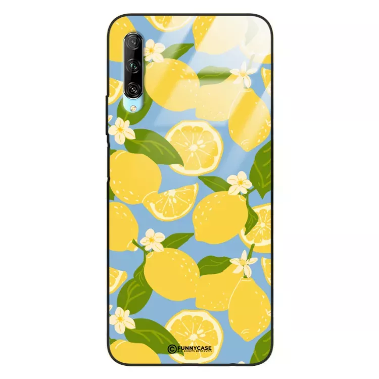 Etui Black Case Glass Dolce Vita do HUAWEI HONOR 9X PRO Cytryny Kwiaty Owoce Lato Natura ST_DOC125