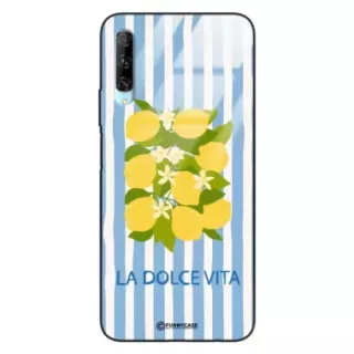 Etui Black Case Glass Dolce Vita do HUAWEI Y9S Cytryny Kwiaty Włochy Lato Wakacje ST_DOC128