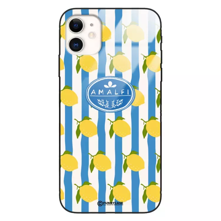 Etui Black Case Glass Dolce Vita do APPLE IPHONE 11 Amalfi Cytryny Włochy Lato Wakacje ST_DOC131