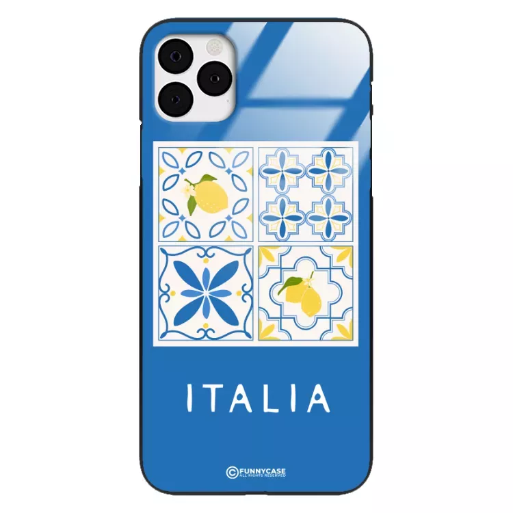 Etui Black Case Glass Dolce Vita do APPLE IPHONE 11 PRO MAX Włochy Italia Cytryny Kafelki Wakacje ST_DOC132