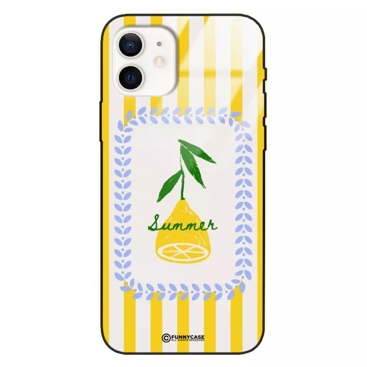 Etui Black Case Glass Dolce Vita do APPLE IPHONE 12 Cytryna Lato Wakacje Summer Słońce ST_DOC139