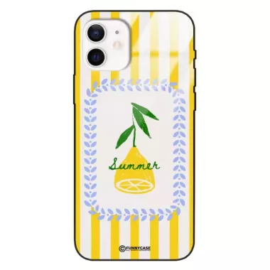Etui Black Case Glass Dolce Vita do APPLE IPHONE 12 Cytryna Lato Wakacje Summer Słońce ST_DOC139