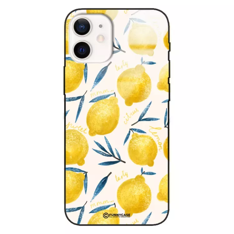 Etui Black Case Glass Dolce Vita do APPLE IPHONE 12 MINI Cytryny Lato Owoce Wakacje Słońce ST_DOC145