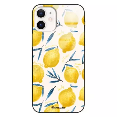 Etui Black Case Glass Dolce Vita do APPLE IPHONE 12 MINI Cytryny Lato Owoce Wakacje Słońce ST_DOC145