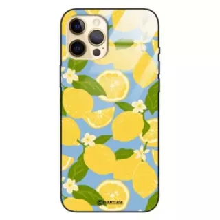 Etui Black Case Glass Dolce Vita do APPLE IPHONE 12 PRO MAX Cytryny Kwiaty Owoce Lato Natura ST_DOC125