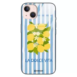 Etui Black Case Glass Dolce Vita do APPLE IPHONE 13 Cytryny Kwiaty Włochy Lato Wakacje ST_DOC128