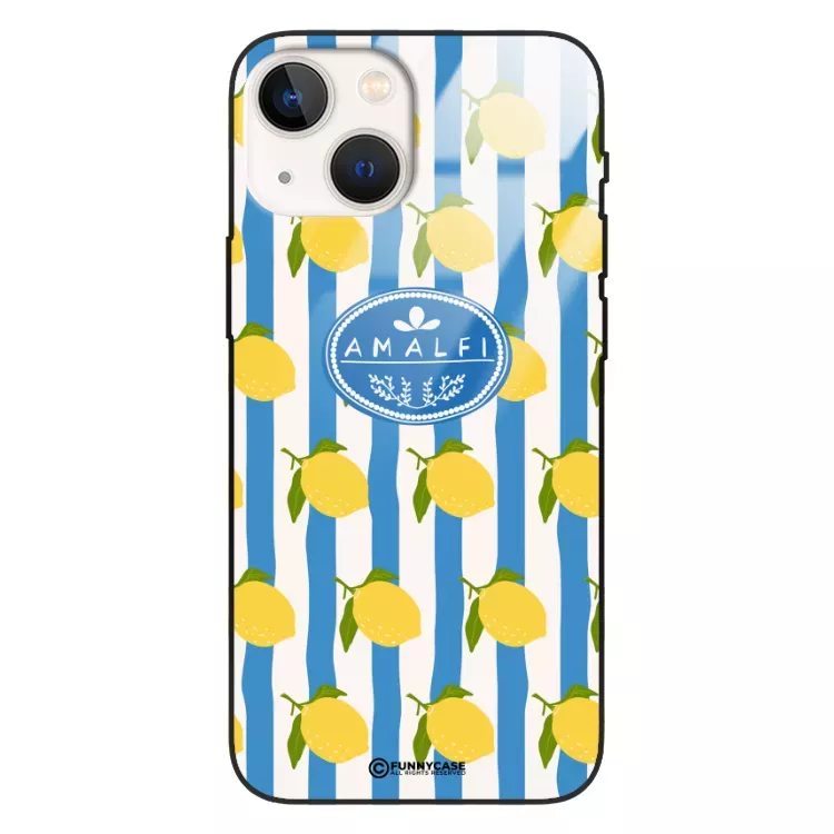 Etui Black Case Glass Dolce Vita do APPLE IPHONE 13 MINI Amalfi Cytryny Włochy Lato Wakacje ST_DOC131