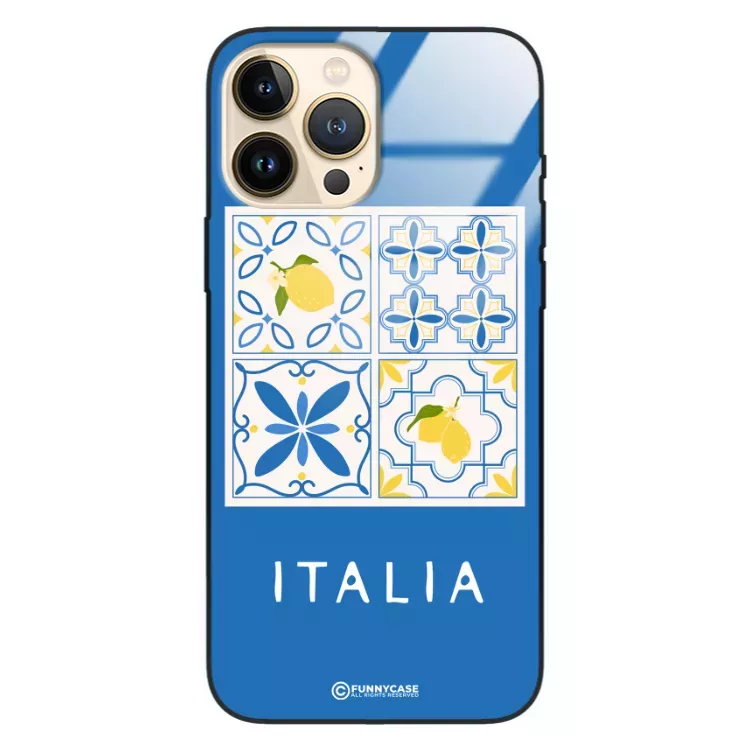 Etui Black Case Glass Dolce Vita do APPLE IPHONE 13 PRO MAX Włochy Italia Cytryny Kafelki Wakacje ST_DOC132