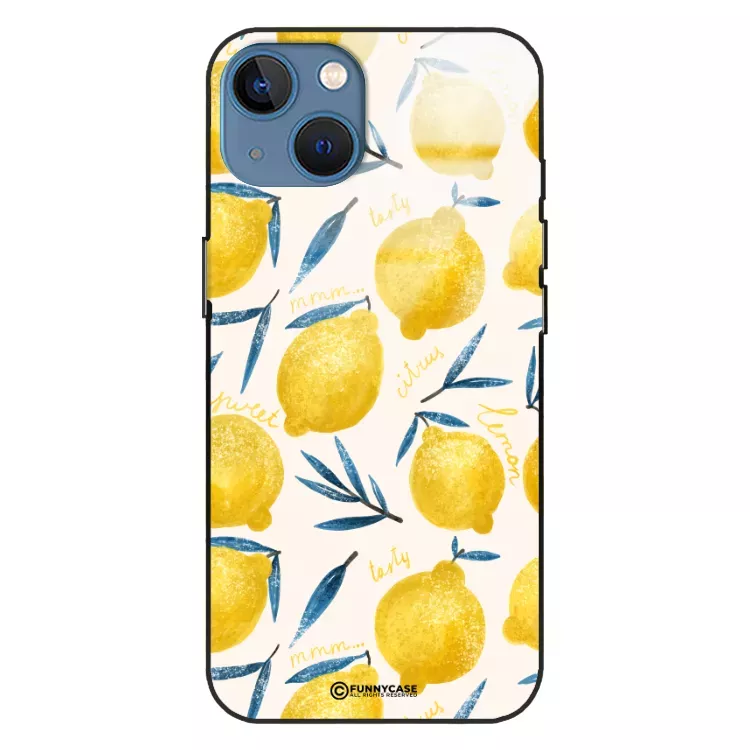 Etui Black Case Glass Dolce Vita do APPLE IPHONE 15 Cytryny Lato Owoce Wakacje Słońce ST_DOC145