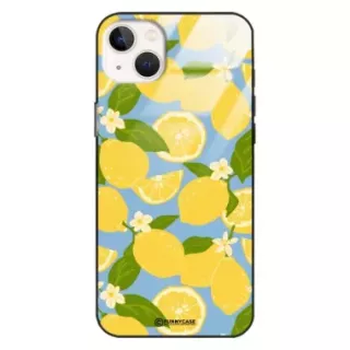 Etui Black Case Glass Dolce Vita do APPLE IPHONE 15 PLUS Cytryny Kwiaty Owoce Lato Natura ST_DOC125