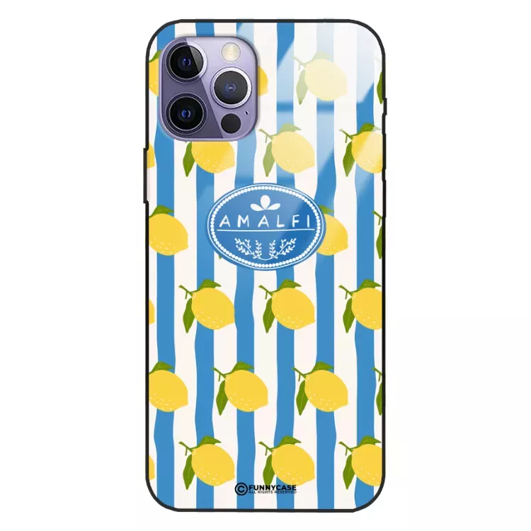 Etui Black Case Glass Dolce Vita do APPLE IPHONE 15 PRO Amalfi Cytryny Włochy Lato Wakacje ST_DOC131