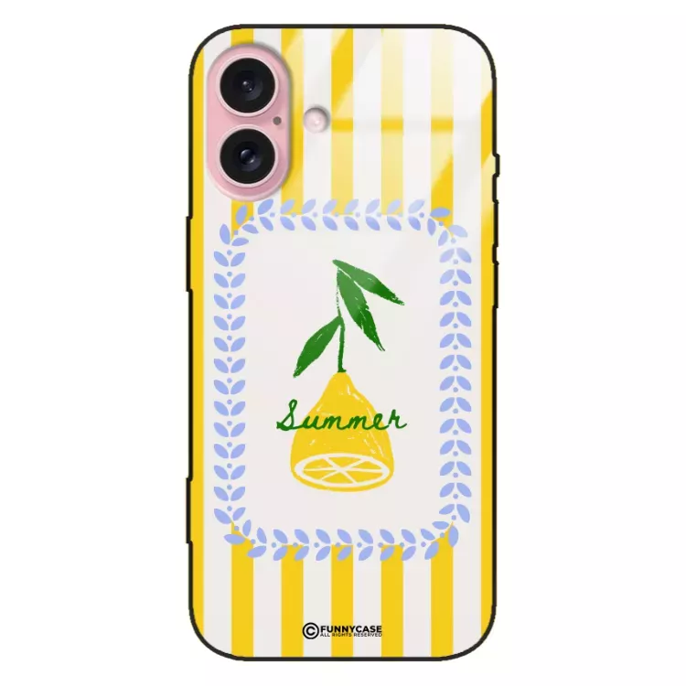 Etui Black Case Glass Dolce Vita do APPLE IPHONE 16 Cytryna Lato Wakacje Summer Słońce ST_DOC139