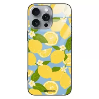 Etui Black Case Glass Dolce Vita do APPLE IPHONE 16 PRO MAX Cytryny Kwiaty Owoce Lato Natura ST_DOC125