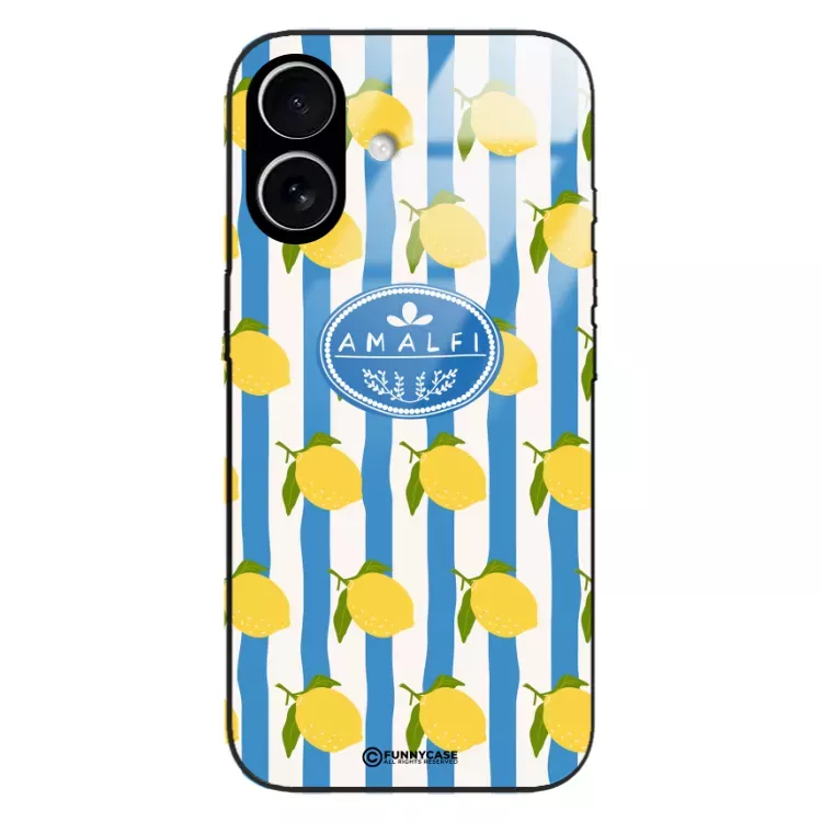 Etui Black Case Glass Dolce Vita do APPLE IPHONE 17 Amalfi Cytryny Włochy Lato Wakacje ST_DOC131