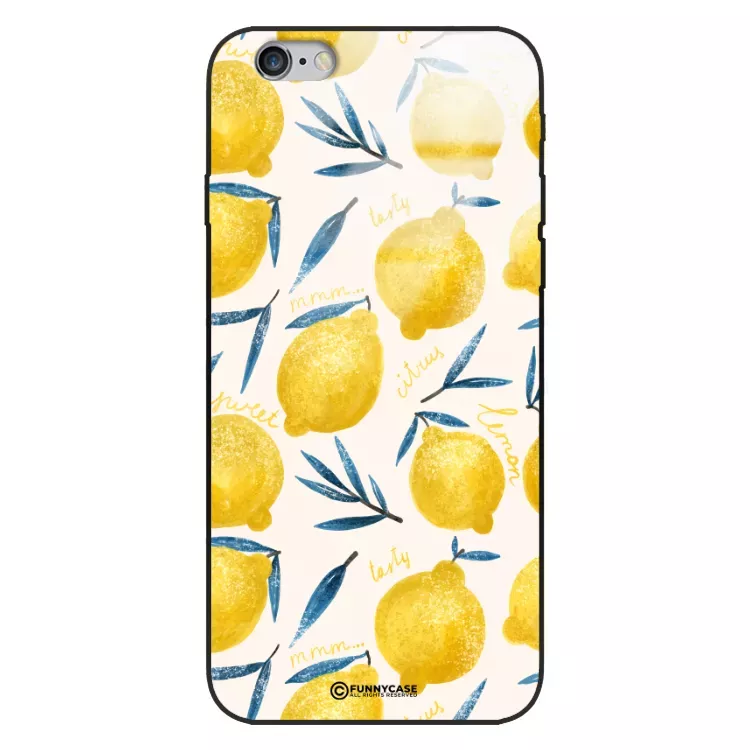 Etui Black Case Glass Dolce Vita do APPLE IPHONE 6 Cytryny Lato Owoce Wakacje Słońce ST_DOC145