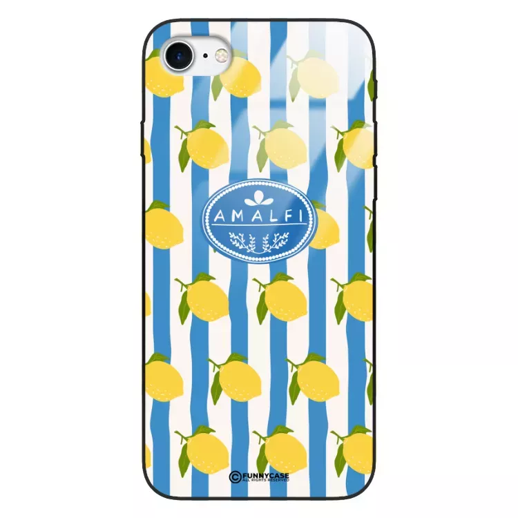Etui Black Case Glass Dolce Vita do APPLE iPHONE SE3 Amalfi Cytryny Włochy Lato Wakacje ST_DOC131
