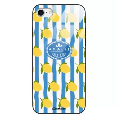 Etui Black Case Glass Dolce Vita do APPLE iPHONE SE3 Amalfi Cytryny Włochy Lato Wakacje ST_DOC131