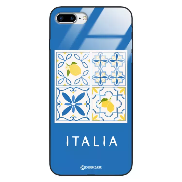 Etui Black Case Glass Dolce Vita do APPLE IPHONE 8 PLUS Włochy Italia Cytryny Kafelki Wakacje ST_DOC132